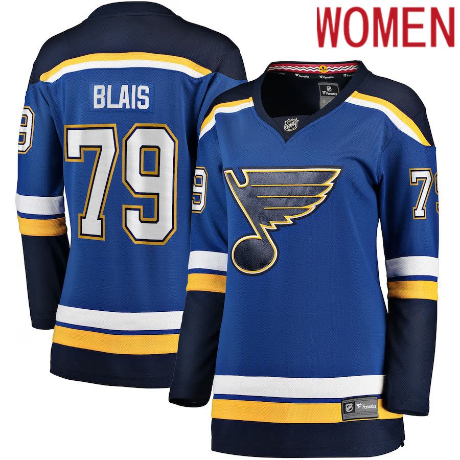 Women St. Louis Blues #79 Sammy Blais Fanatics Branded Blue Home Breakaway NHL Jersey->youth nhl jersey->Youth Jersey